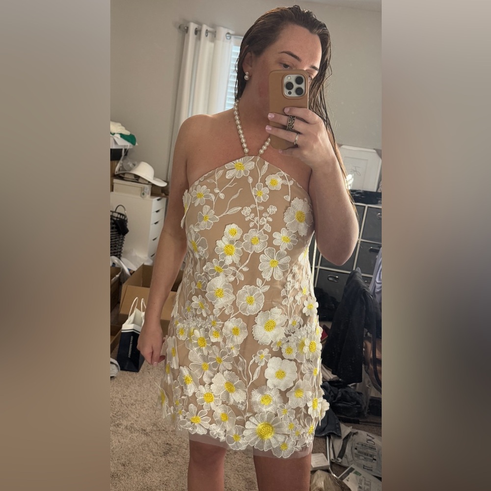 Elliatt Callista Floral Appliqué A-Line Dress